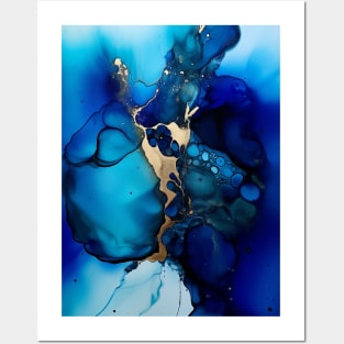 Aqua Aurora - Abstract Alcohol Ink Art Posters and Art